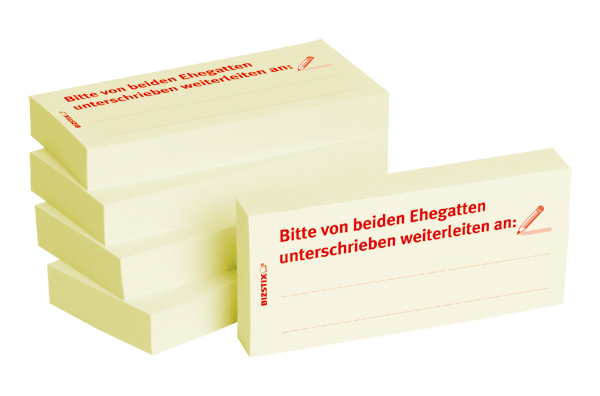 BIZSTIX® Business Haftnotizen "Bitte von beiden Ehegatten unterschrieben weiterleiten an"