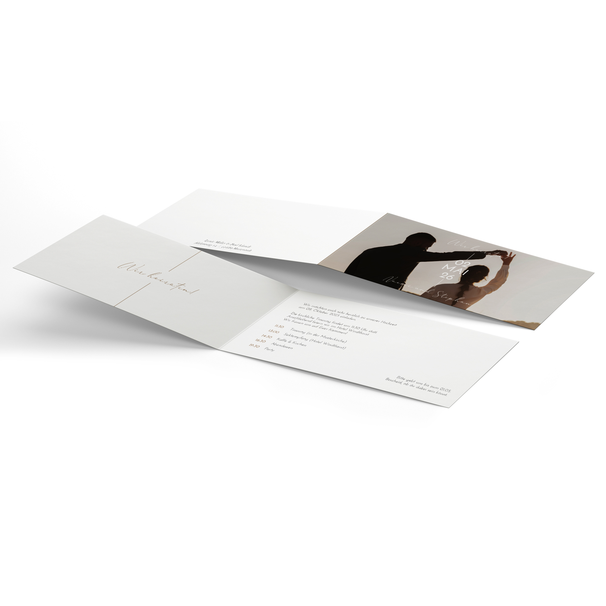 Klappkarte DIN A6 im Querformat - Minimalistisch "Still Lines"