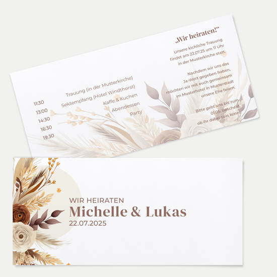 Postkarten DIN lang im Querformat 210 x 98 mm - Boho "Earth Bouquet" - PDLQ-24001-B-04