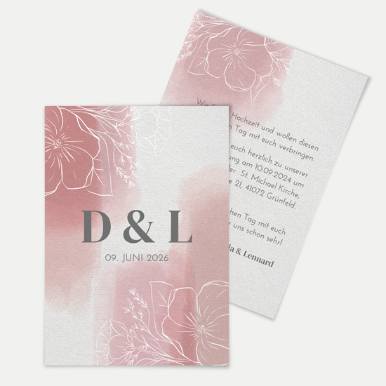 Postkarte DIN A6 im Hochformat - Aquarell "dusty Bloom" - PKH-24001-A-05