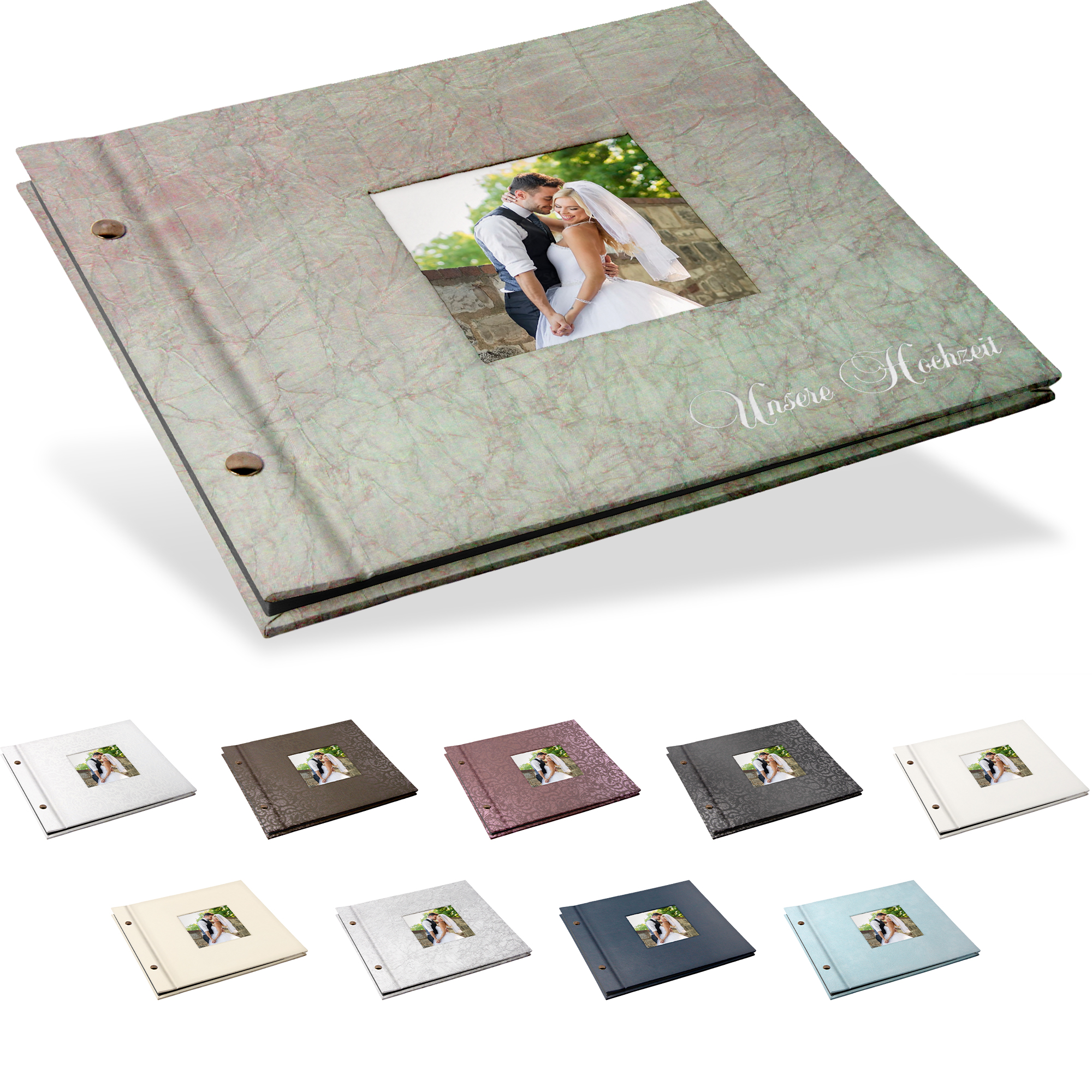 Portraitalbum "Trend-Line" Schwarz, Format ca. 24 x 22 cm, mit Fensterstanzung - TLD-LS-2121