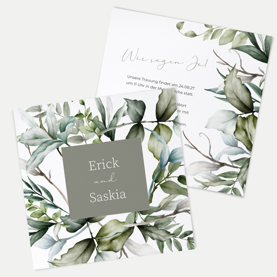 Postkarte Quadrat 148 x 148 mm - Greenery "Pure Greenery" - PQ-24001-G-08
