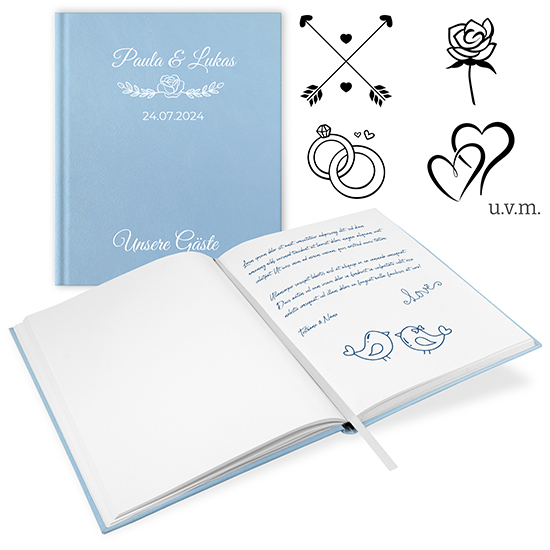 Gästebuch Hochzeit Hellblau - GB-21216-H
