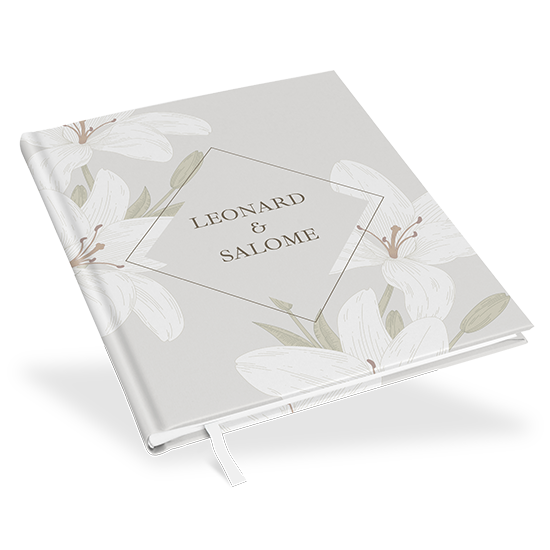 Erinnerungsbuch Hochzeit - Floral "White Lily" - EBH-25001-F-07