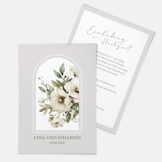 Postkarte DIN A6 im Hochformat - Vintage "Ivory Garden" - PKH-24001-V-05