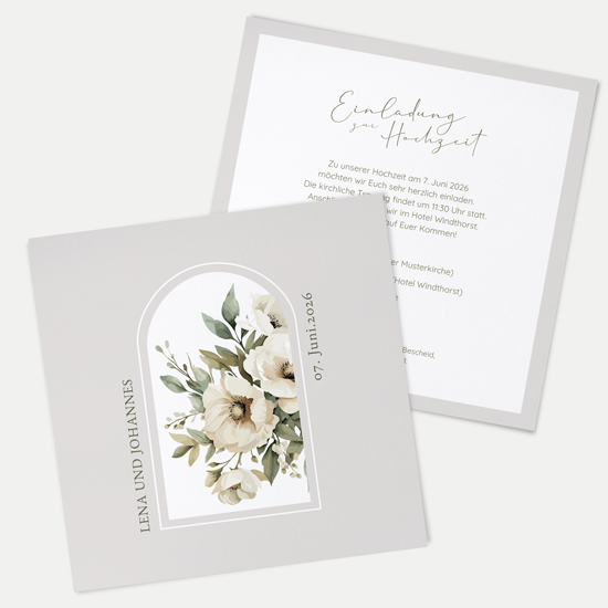 Postkarte Quadrat 148 x 148 mm - Vintage "Ivory Garden" - PQ-24001-V-05