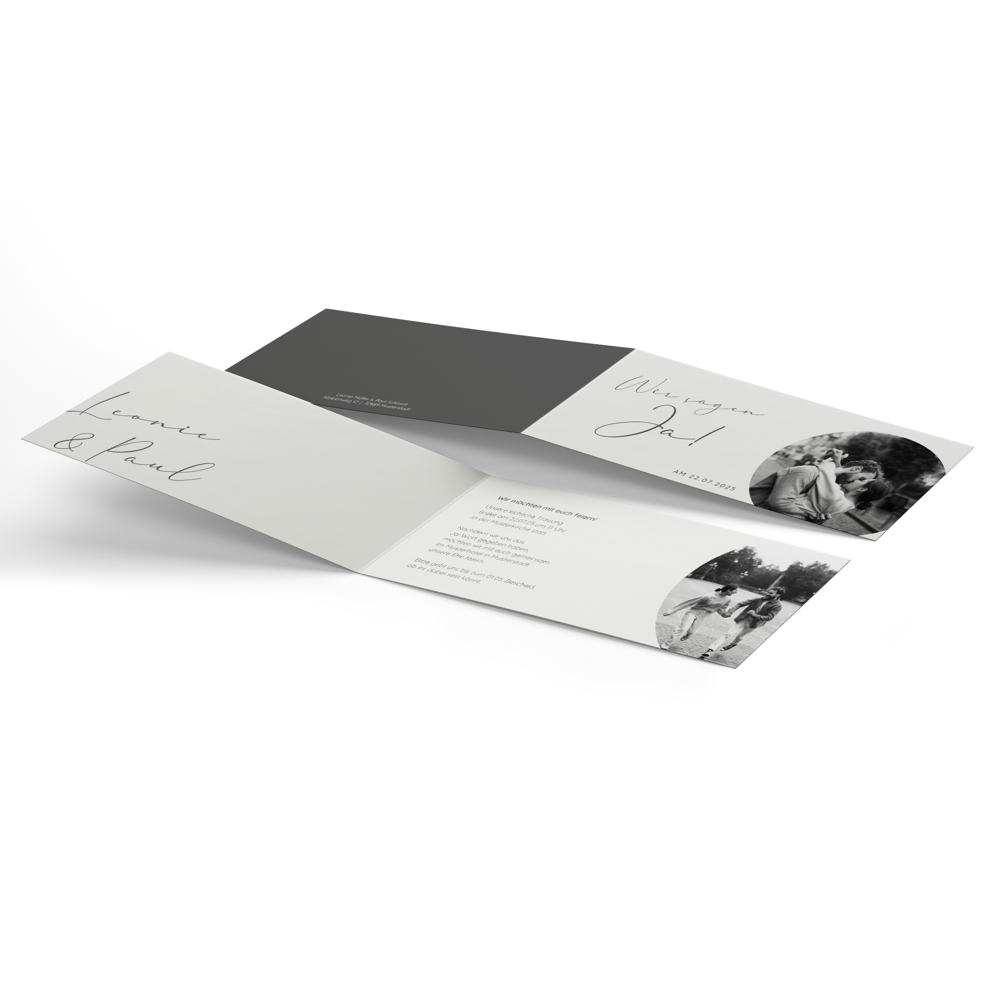 Klappkarte DIN A6 im Querformat - Minimalistisch "Paris"