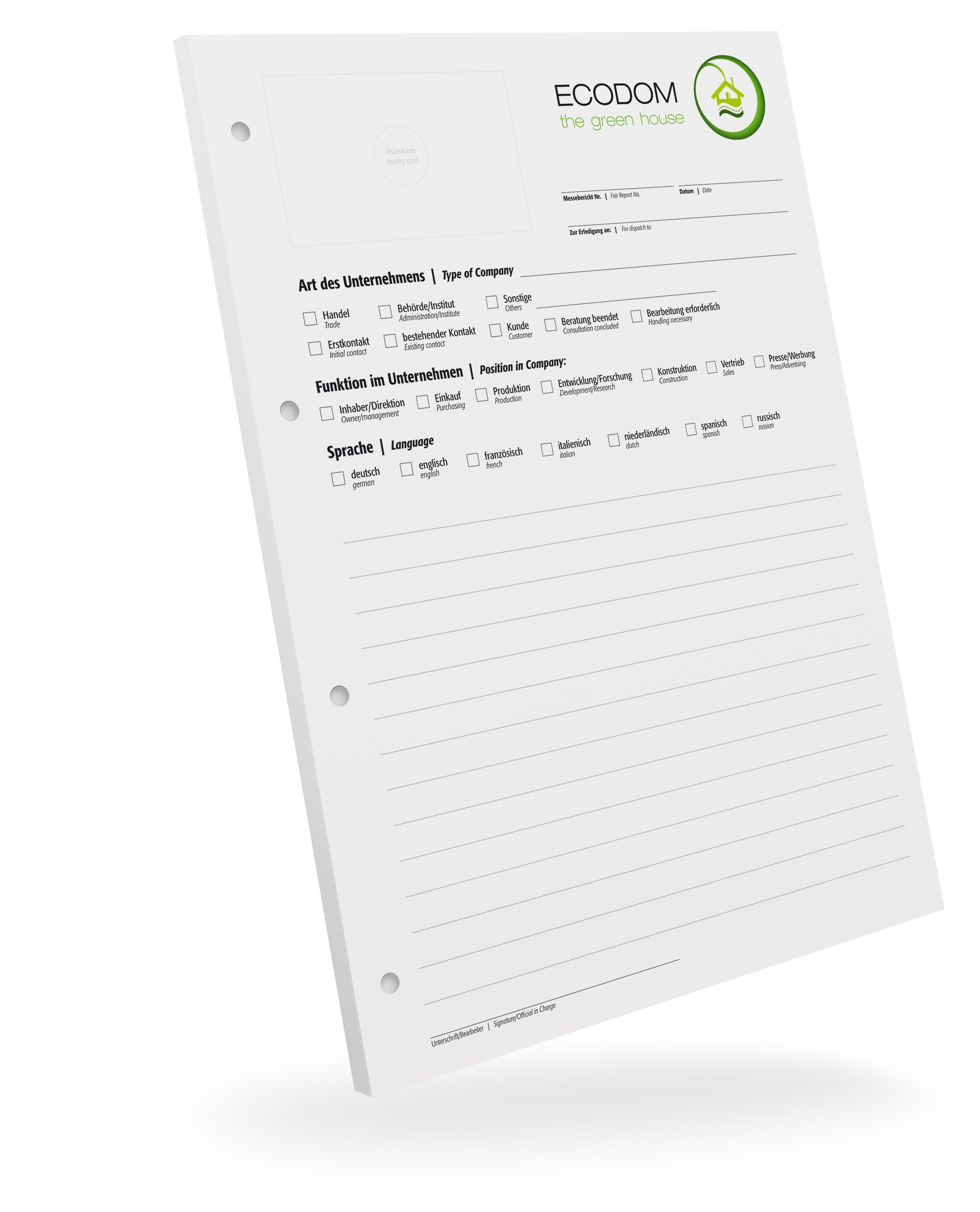 Messeberichtblock A4 liniert - 1303010202