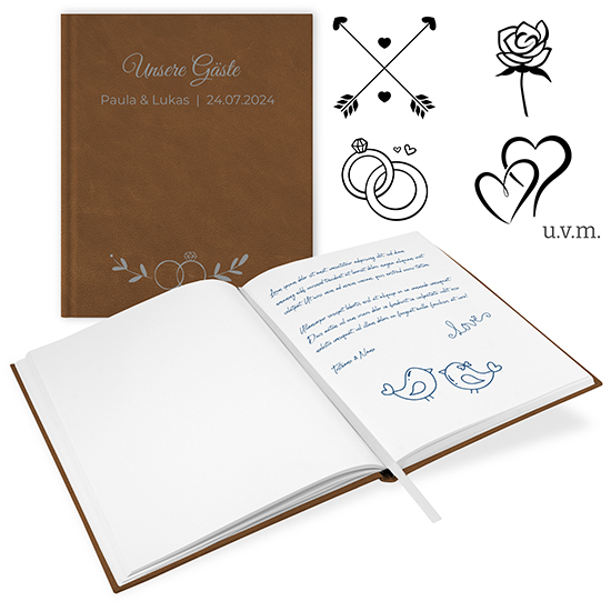 Gästebuch Hochzeit Naturbraun - GB-21208-H