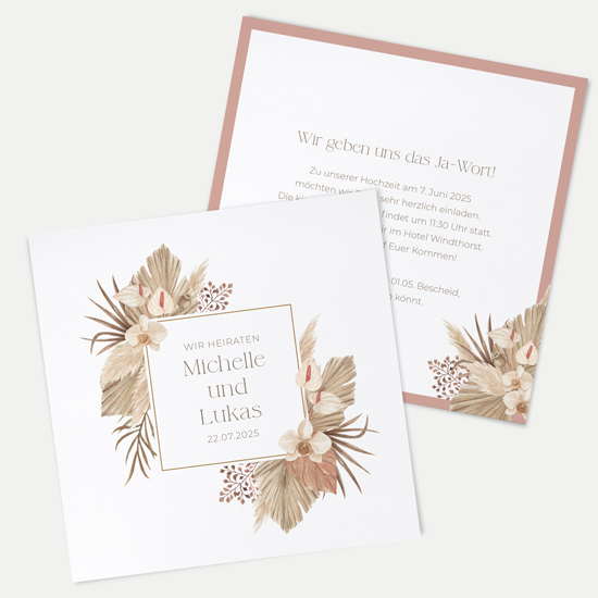 Postkarte Quadrat 148 x 148 mm - Boho "Golden Haze" - PQ-24001-B-02