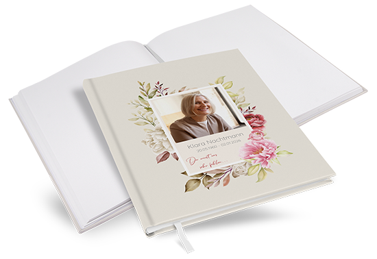 Kondolenzbuch - Peony Bloom - KB-25001-F-02
