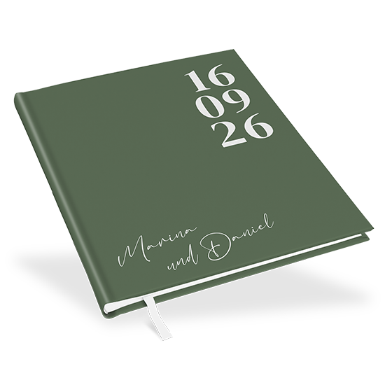 Erinnerungsbuch Hochzeit - Minimalistisch "Simply Green" - EBH-25001-M-12