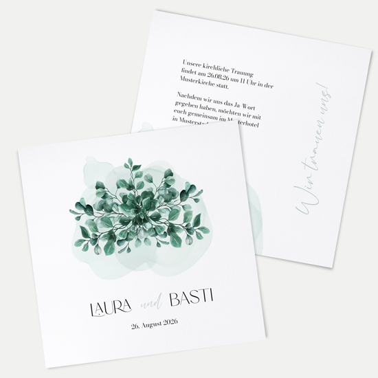 Postkarte Quadrat 148 x 148 mm - Greenery "Eucalyptus Crown" - PQ-24001-G-06