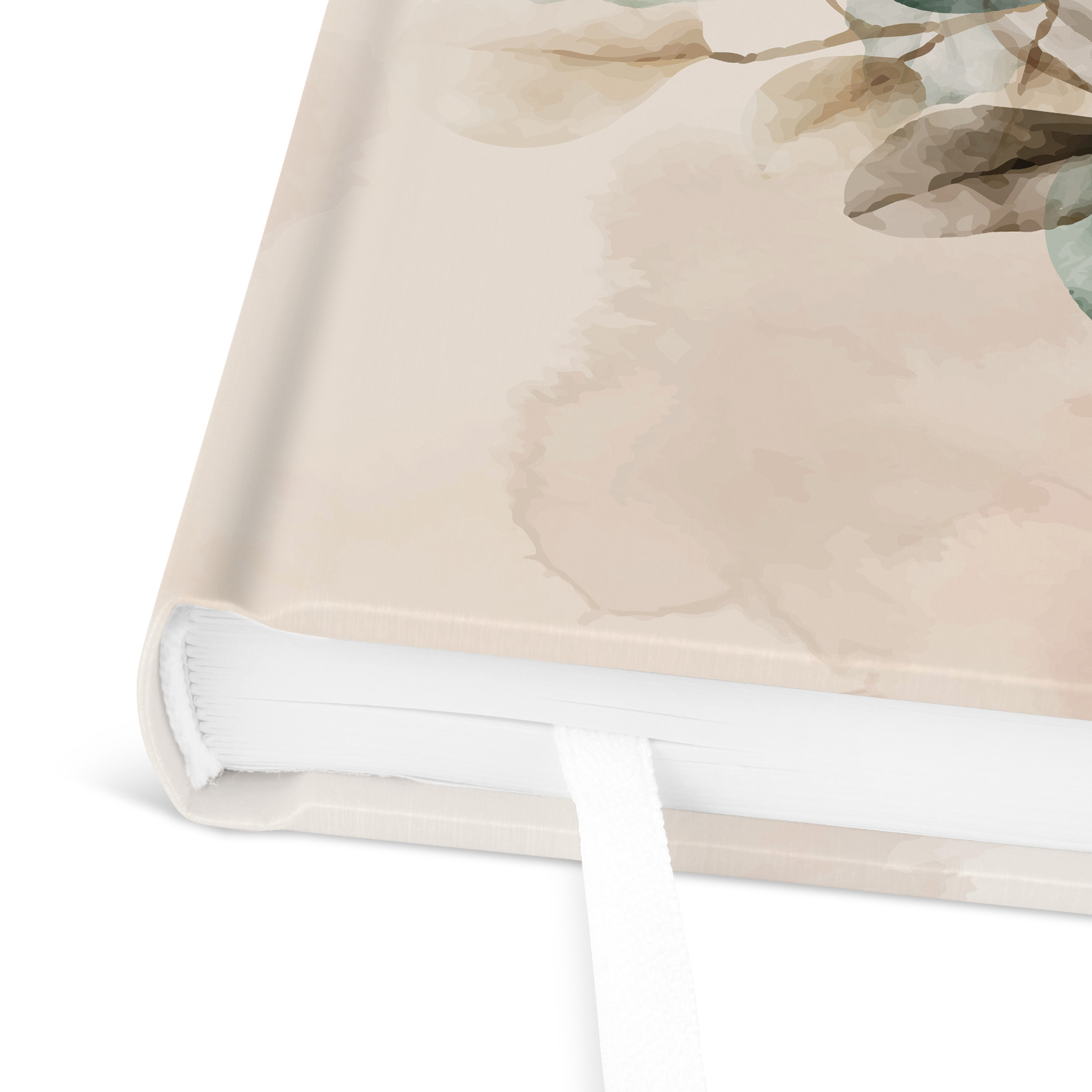 Erinnerungsbuch Hochzeit - Aquarell "leaf & taupe"
