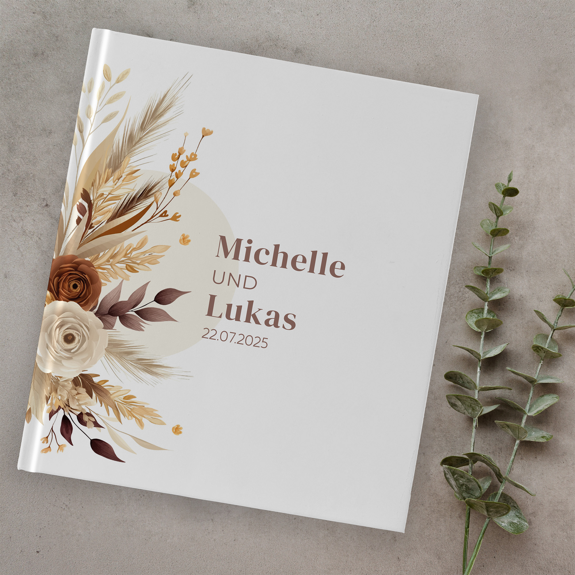 Erinnerungsbuch Hochzeit - Boho "earth bouquet"