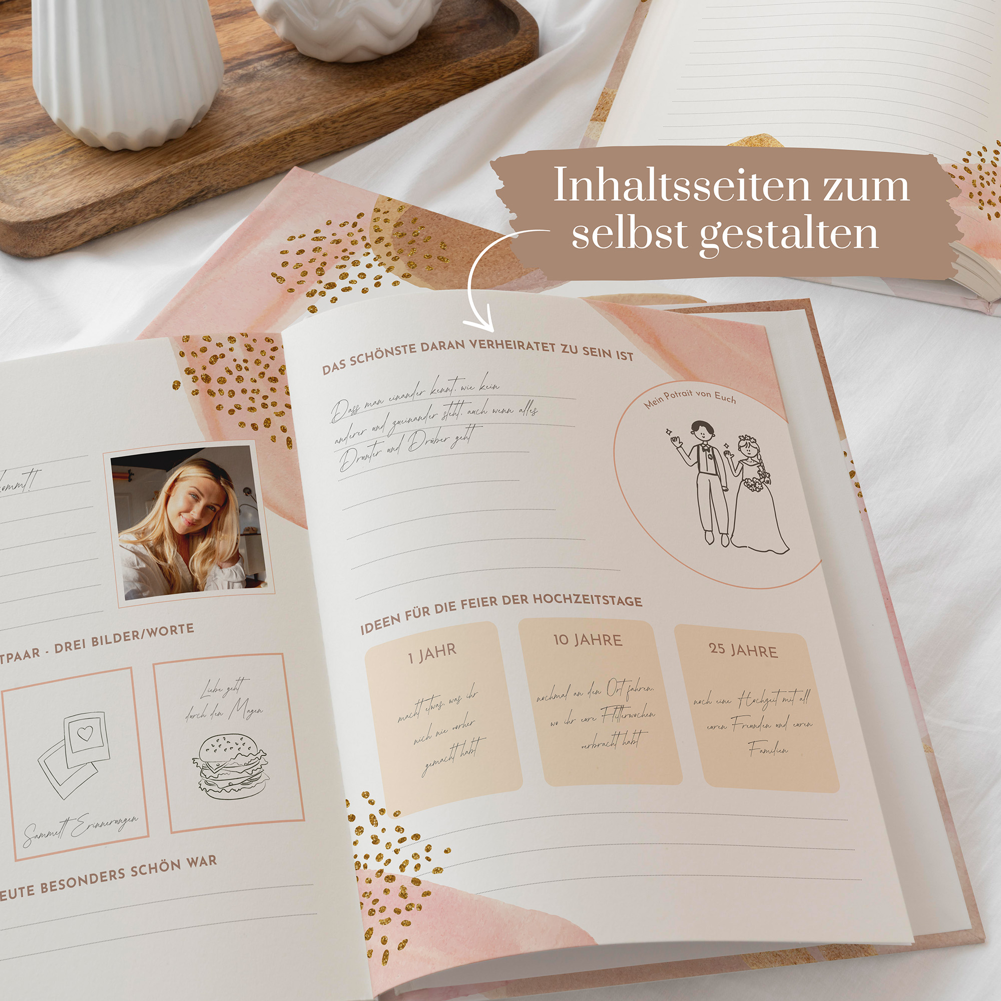 Erinnerungsbuch Hochzeit - Floral "Terracotta Blossom"