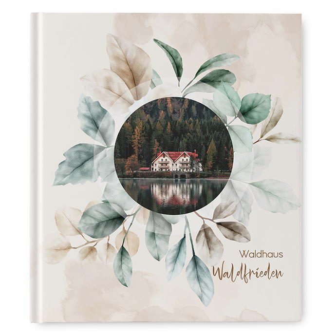 Gästebuch Ferienwohnung - Aquarell "leaf & taupe"