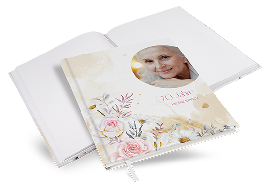 Gästebuch Geburtstag- Aquarell - "lily & rose"