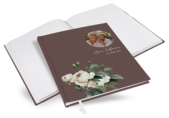 Gästebuch Geburtstag - Floral "Antique Rose" - GBG-25001-F-11