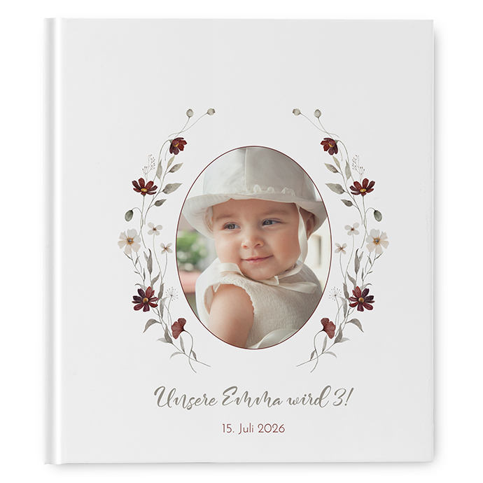 Gästebuch Geburtstag - Vintage "Wildflower Note