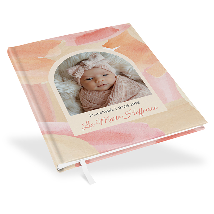 Gästebuch Taufe - Aquarell - "sunset stroke"