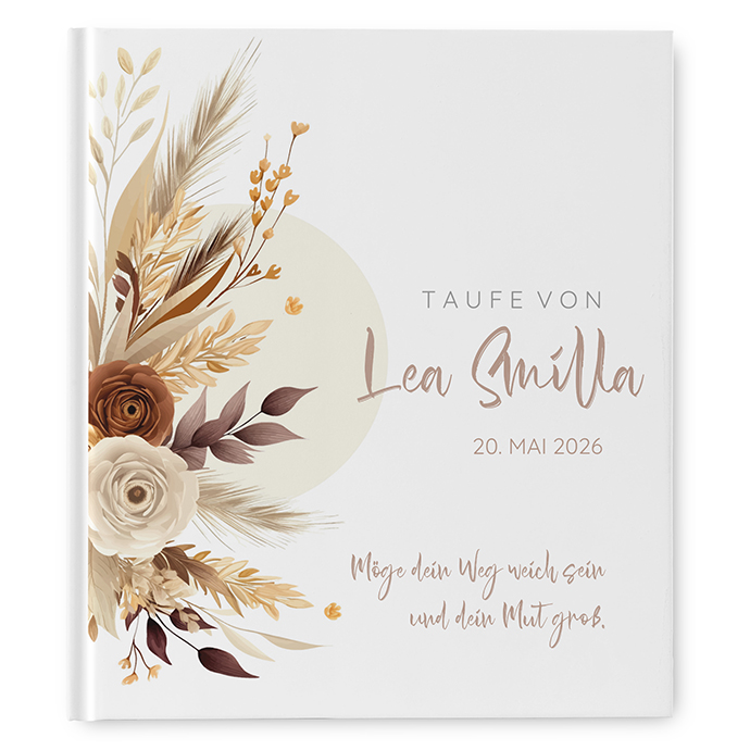 Gästebuch Taufe - Boho "Earth Bouquet"
