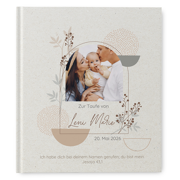 Gästebuch Taufe - Boho "Stone Bloom"