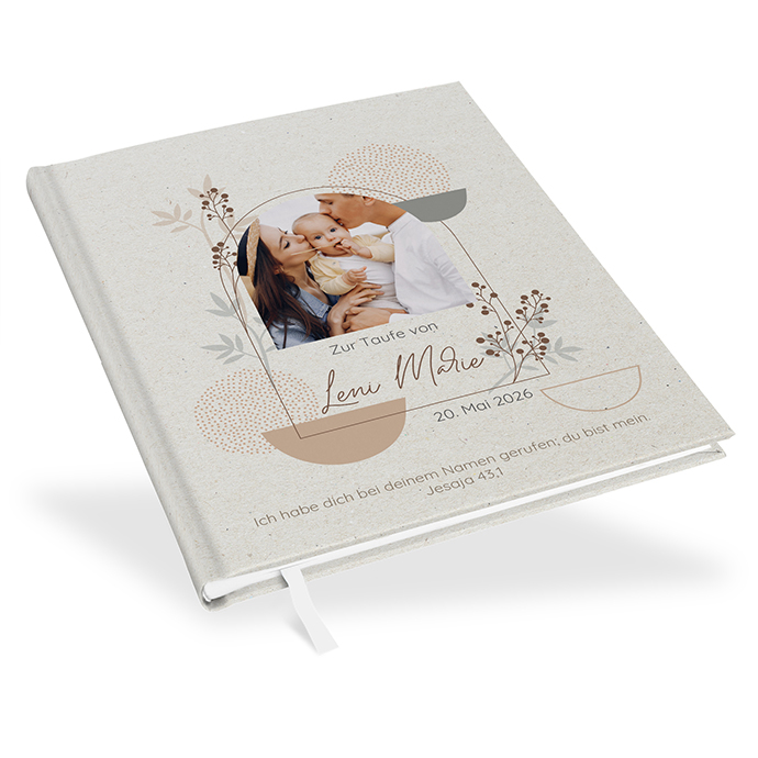 Gästebuch Taufe - Boho "Stone Bloom"