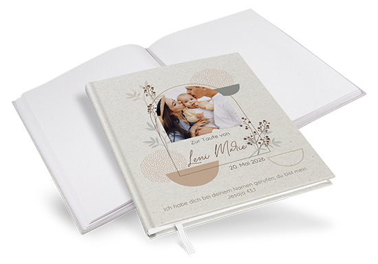 Gästebuch Taufe - Boho "Stone Bloom" - GBT-25001-B-05