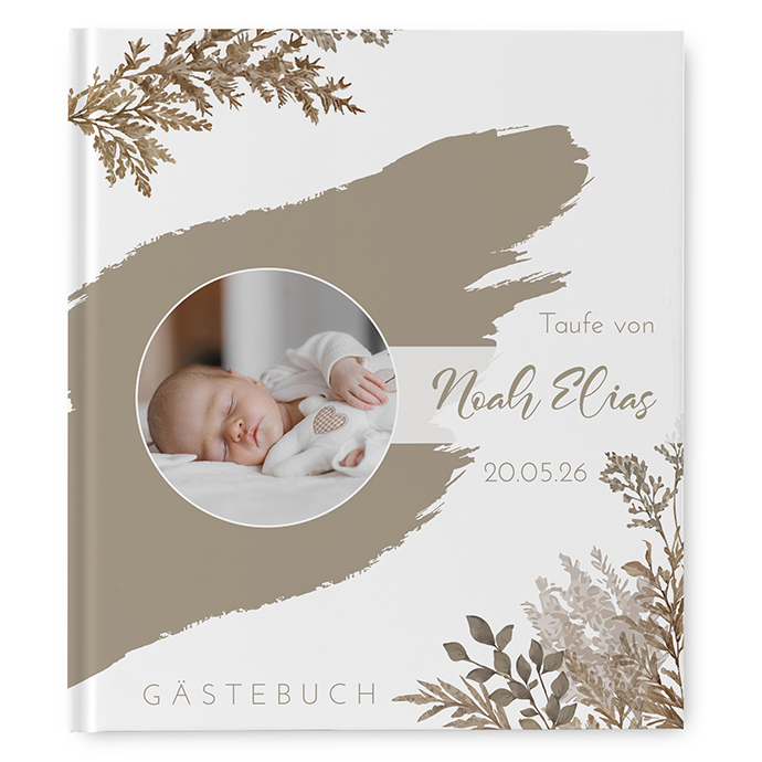 Gästebuch Taufe - Boho "Earthstroke"