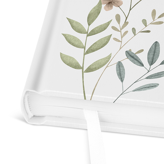 Gästebuch Taufe - Boho "Soft Leaves"