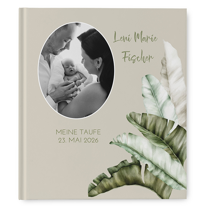 Gästebuch Taufe - Greenery "Manila 01"
