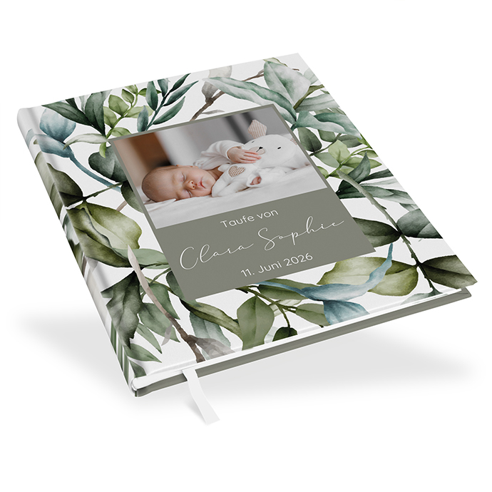 Gästebuch Taufe - Greenery "Calm Grove"