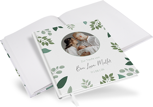 Gästebuch Taufe - Greenery "pure greenery" - GBT-25001-G-08