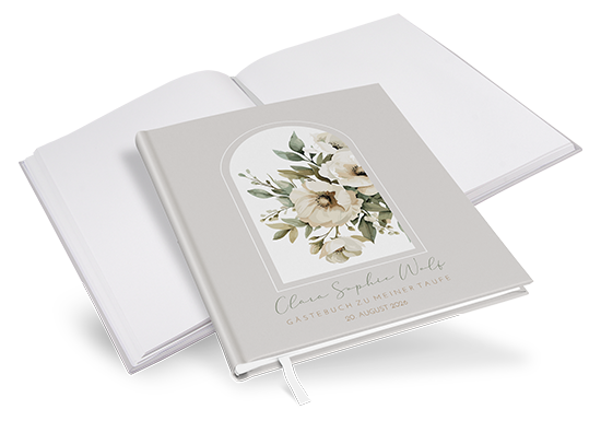 Gästebuch Taufe - Vintage "Ivory Garden" - GBT-25001-V-05