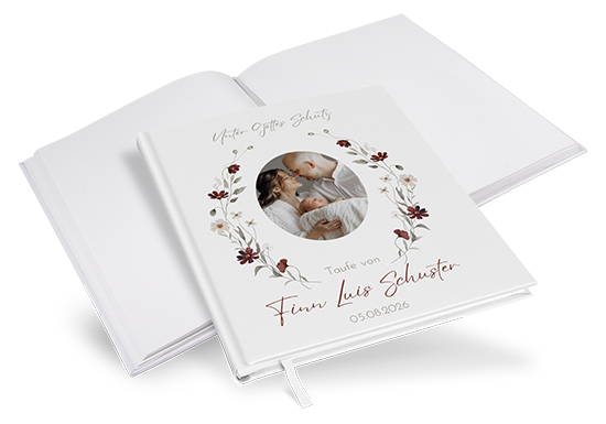 Gästebuch Taufe - Vintage "Wildflower Note - GBT-25001-V-08